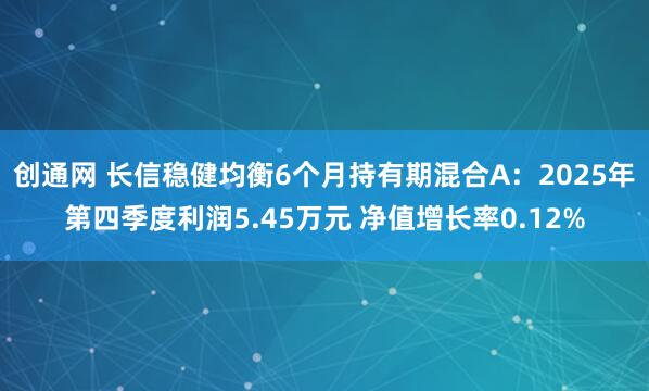 创通网 长信稳健均衡6个月持有期混合A：2025年第四季度利润5.45万元 净值增长率0.12%